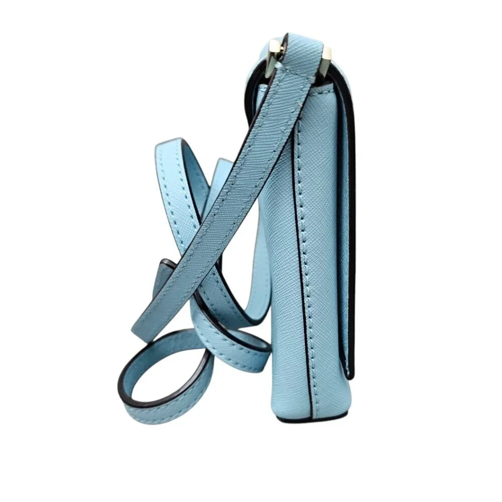 Kate Spade Newbury Lane Sally Flap Saffiano Leather Blue Crossbody Bag
